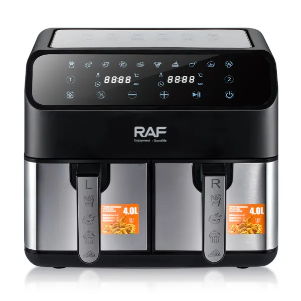 Dual-Basket Air Fryer 8L & Digital Touchscreen 2000W RAF R.5292 Black/Silver