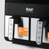 Dual-Basket Air Fryer 8L & Digital Touchscreen 2000W RAF R.5292 Black/Silver