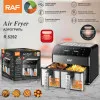 Dual-Basket Air Fryer 8L & Digital Touchscreen 2000W RAF R.5292 Black/Silver