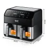 Dual-Basket Air Fryer 8L & Digital Touchscreen 2000W RAF R.5292 Black/Silver