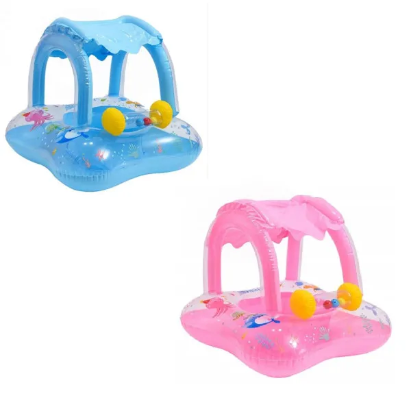 Φουσκωτό σωσίβιο σχεδία με κουδούνι 65x65cm FX-145T Γαλάζιο και Ροζ χρώμα