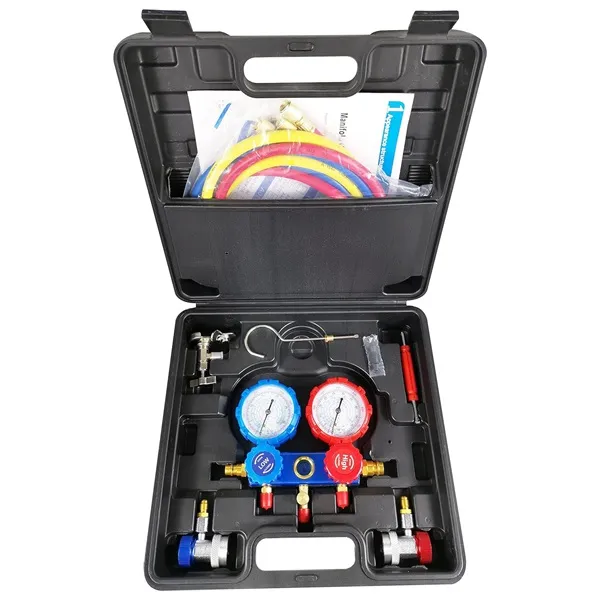 Σετ μανόμετρων αλουμινίου με δείκτη ροής για φρέον HL18668-189