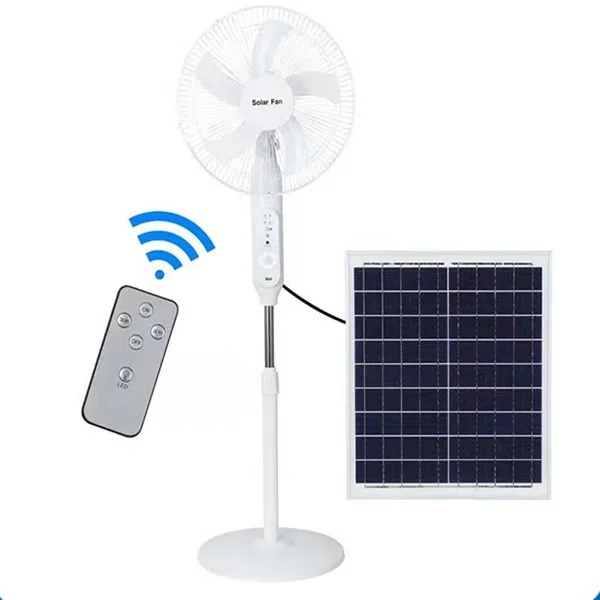Επαναφορτιζόμενος ανεμιστήρας 16" δαπέδου με ηλιακό πάνελ και τηλεχειριστήριο HS-198F