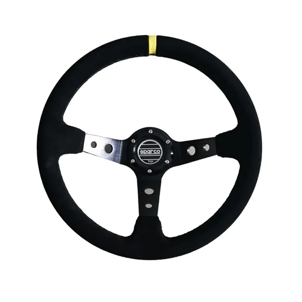 Τιμόνι βαθύκωνο 9εκ. βάθος HW-0230 μαύρη ραφή