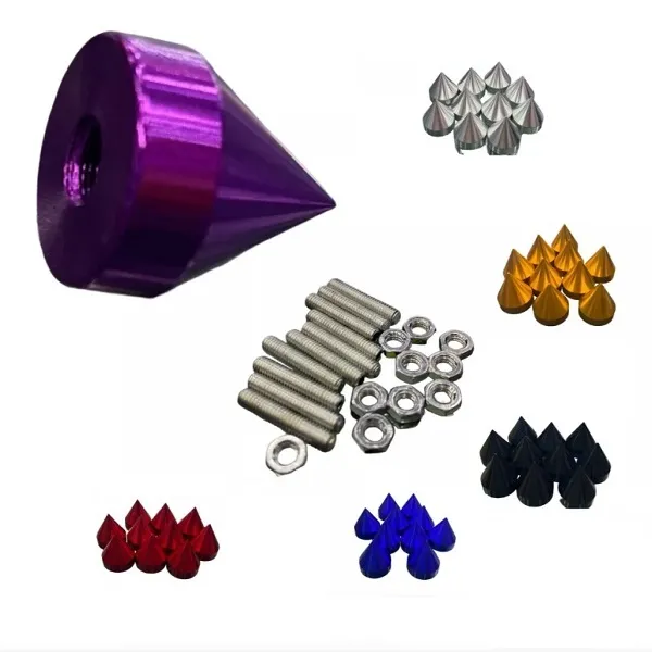 Σετ κωνικές βίδες πολυτελείας οχήματων 10τεμ. HW-0344 Χρυσό/Μπλε/Ασημί/Μαύρο/Κόκκινο