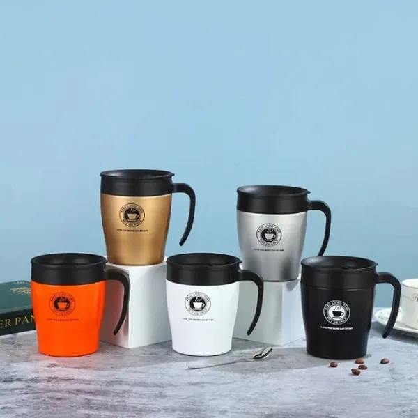 Ποτήρι Θερμός από ανοξείδωτο ατσάλι 304 330ml JB-1876 5 χρώματα Λευκό, Μαύρο, Ασημί, Μπρούτζινο, Πορτοκαλί