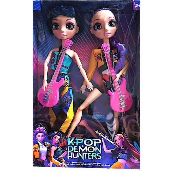 K-Pop Demon Hunters 39cm Σετ Zoey & Rumi με κιθάρες & Κάρτες 51549-2 Μπλε