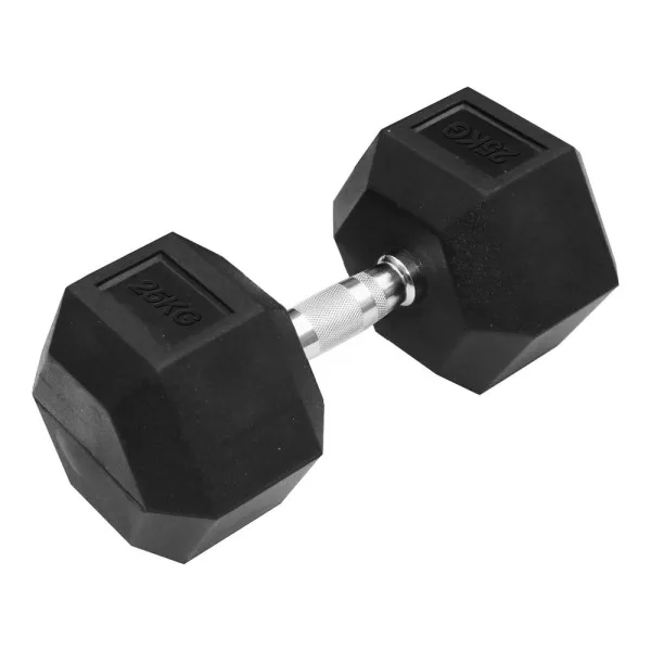 Λαστιχένιο Εξάγωνο Βαράκι 1 x 25kg 25566-52 Μαύρο