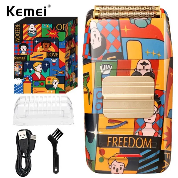 Επαναφορτιζόμενη Ξυριστική Μηχανή Προσώπου Kemei KM-1102Η Γκράφιτι