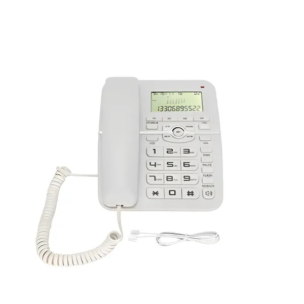Ενσύρματο Τηλέφωνο Γραφείου Γόνδολα με Μεγάλη Οθόνη Pashaphone KX-T2028CID Λευκό