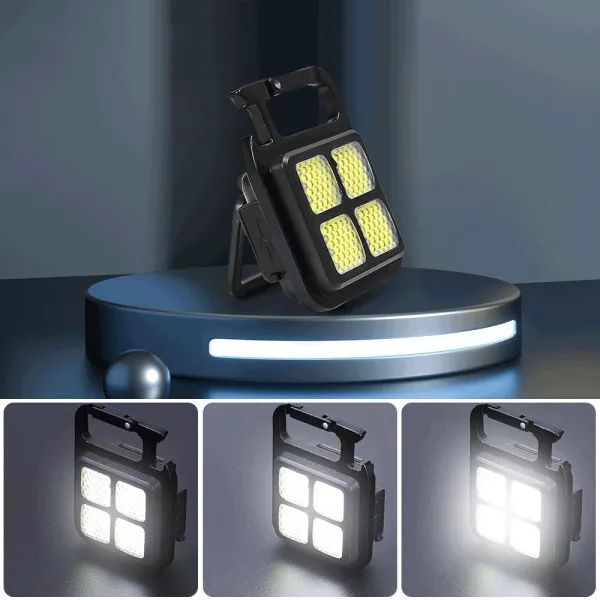 Mini Επαναφορτιζόμενος Φακός LED COB Μπρελόκ 7W 900LM IPX4 BL-60086 Μαύρος