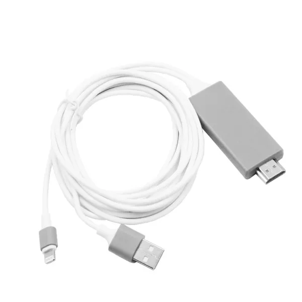 Καλώδιο Lightning σε HDMI 2m με Τροφοδοσία USB 1080p L7B Λευκό
