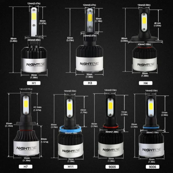 Led Λάμπες Αυτοκινήτου - Μηχανής H4 12V-24V 72W 6500K 10000LM A315-S2-H4 NIGHTEYE 2 τμχ