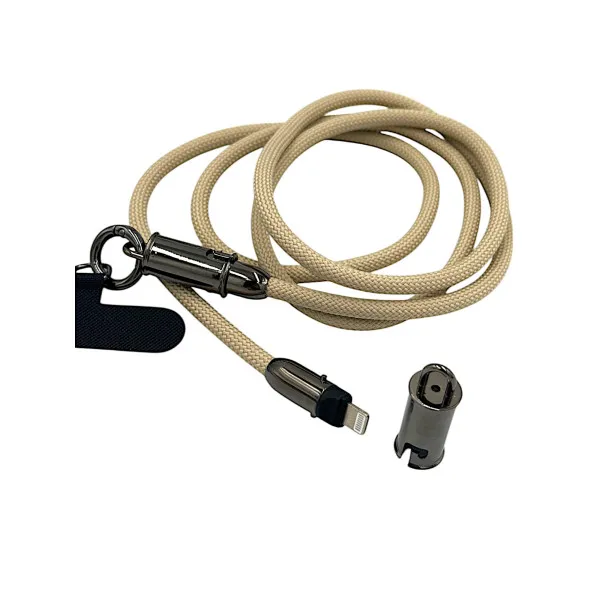 Λουράκι Κινητού 2-σε-1 60W, Καλώδιο Γρήγορης Φόρτισης  Καλώδιο USB C σε Καλώδιο Γρήγορης Φόρτισης PD 60W Fightning SG-069PD Μπεζ