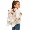Λούτρινη Backpack Γάτα φουντοτή με ήχο 50cm 10636-1 Καφέ