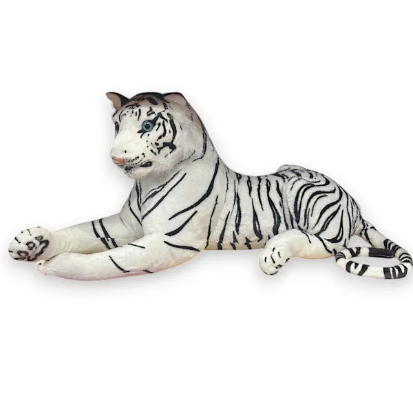 Λούτρινη  Χνουδοτή Ξαπλωτή Τίγρης Mohicans 85cm 1440-3047 Λευκό