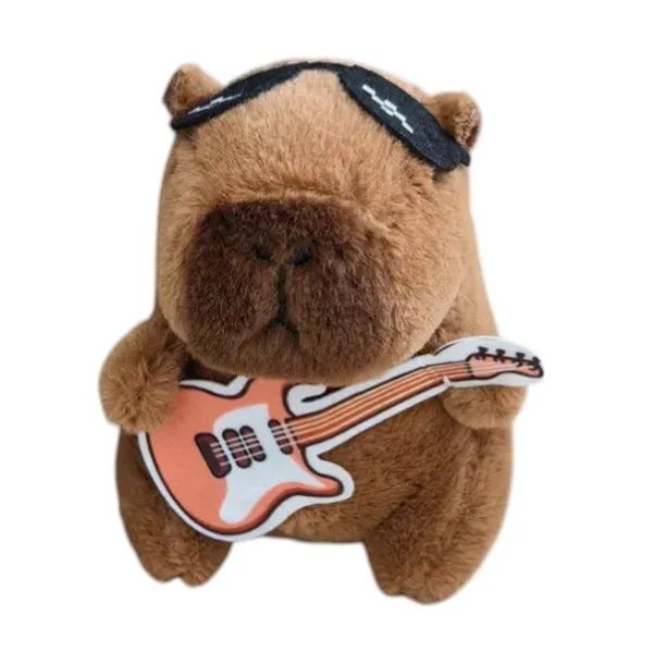 Λούτρινο Capybara 13cm βελούδινο μπρελόκ κιθαρίστας 1440-1617-8-2
