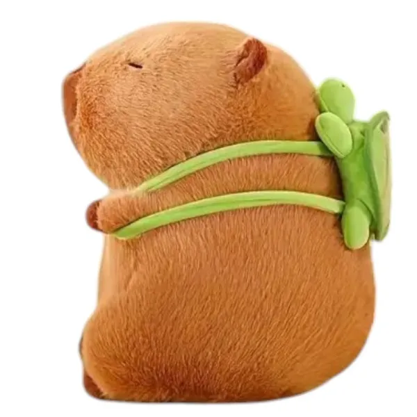 Mohicans Λούτρινο Καπιμπάρα με Backpack Χελώνα 35cm Mohicans 1440-276 Καφέ