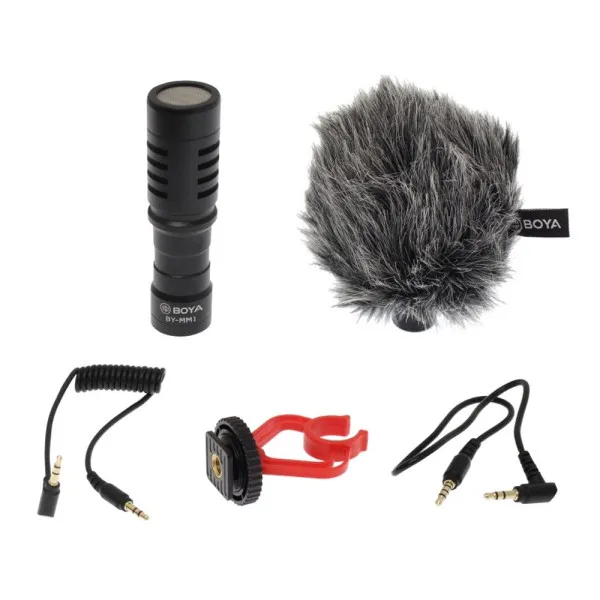 Μικρόφωνο Shotgun 3.5mm με Τοποθέτηση Shock Mounted - Clip On για Κάμερα Boya BY-MM1