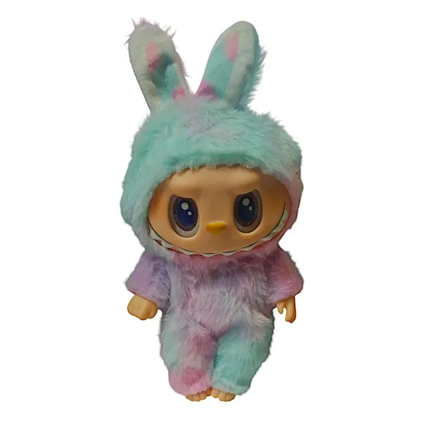 Monsters Lovely Λούτρινο Labubu Πλαστικό Πρόσωπο Με Ήχο Have A Seat Vinyl Plush 24cm 1440-920250 Μέντα-Μωβ