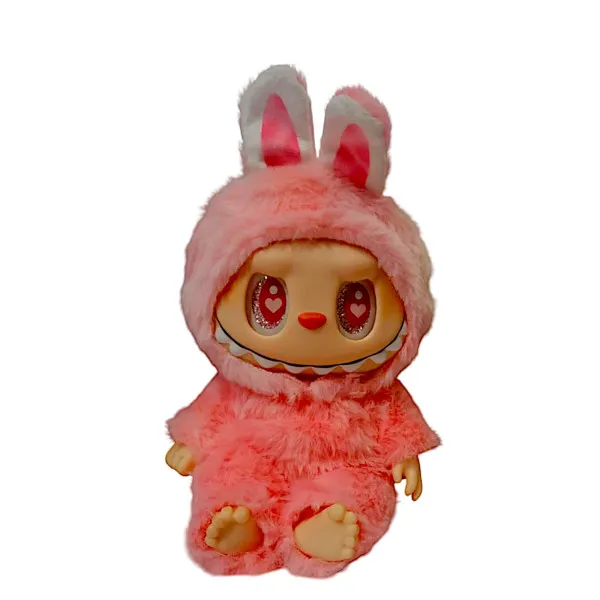 Monsters Lovely Λούτρινο Labubu Πλαστικό Πρόσωπο Με Ήχο Have A Seat Vinyl Plush 24cm 1440-920250 Ροζ