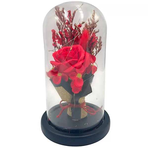 Μπουκέτο με Παντοτινό Τριαντάφυλλο με LED 82631 Κόκκινο