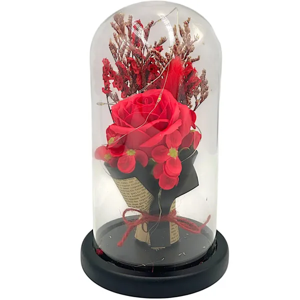 Μπουκέτο με Παντοτινό Τριαντάφυλλο με LED 82631 Κόκκινο