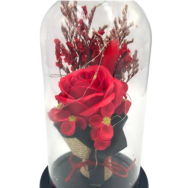 Μπουκέτο με Παντοτινό Τριαντάφυλλο με LED 82631 Κόκκινο