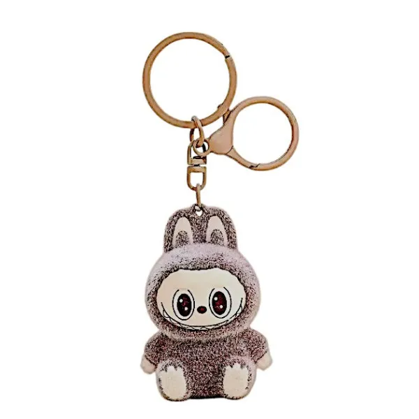 Μπρελόκ Flocked Mini Labubu 1440-87471 -3 Γκρι