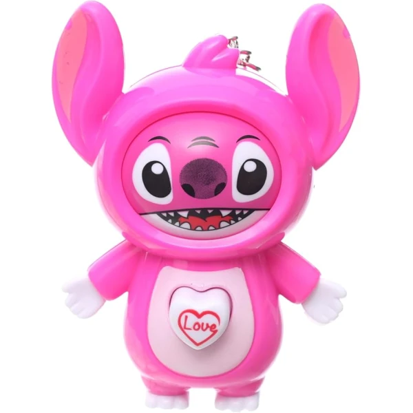 Μπρελόκ Stitch Με Αλλαγή Προσώπων 9,5cm Ροζ MANZ-02-2