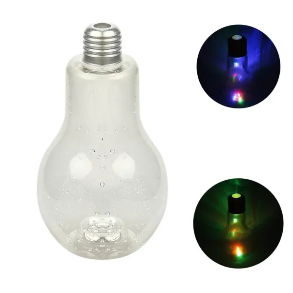 Γυάλινο Φωτιζόμενο LED RGB Ποτήρι σε Σχήμα Λάμπας με 2 Λειτουργίες Φωτισμού