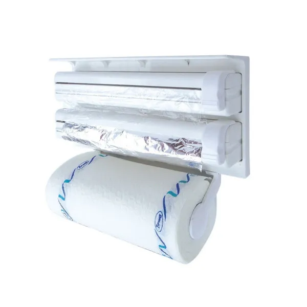 Τριπλή Επιτοίχια Βάση για Χαρτί Κουζίνας Λευκό