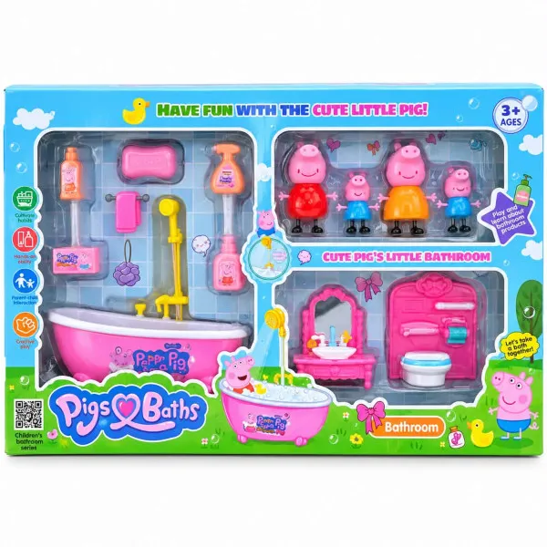 Παιχνίδι Peppa Pig Happy Family Bathroom 800148-1