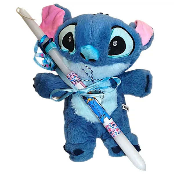 Πασχαλινή Λαμπάδα Λούτρινο Lilo & Stitch που αναπνέει 33 εκ. L26-301 Μπλε