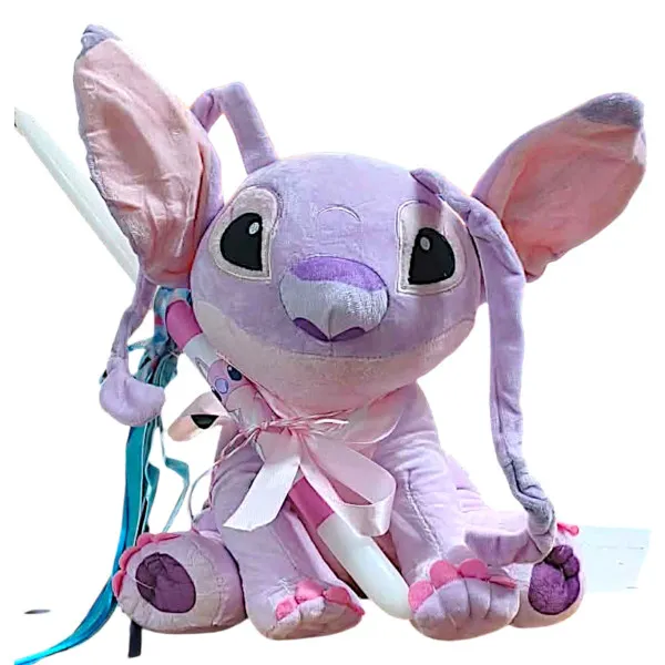 Πασχαλινή λαμπάδα Mohicans με Λούτρινο Disney 40cm Lilo & Stitch Leroy L126 Ροζ