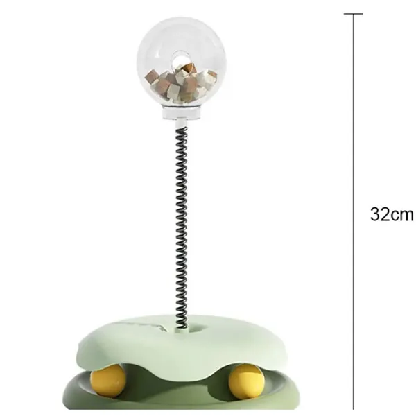 Περιστρεφόμενο εκπαιδευτικό παιχνίδι γάτας με τροφή QLYB-13 πράσινο