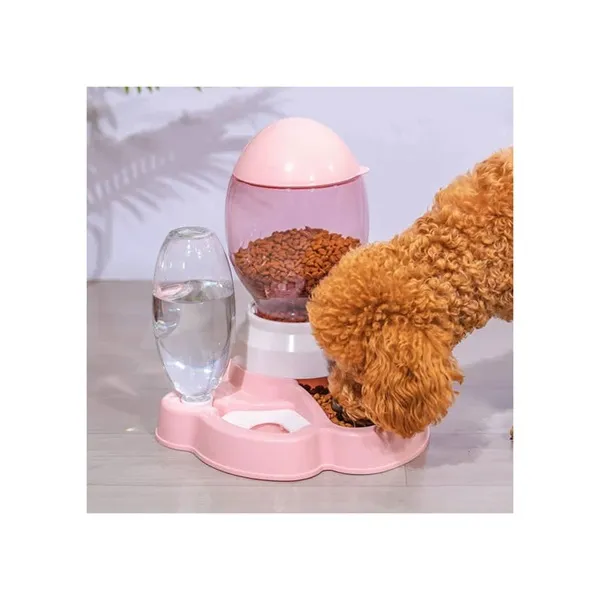 Αυτόματη ποτίστρα 600ml & ταΐστρα 2L για κατοικίδια QLYB-8 3 χρώματα: Γκρι/Γαλάζιο/Ροζ