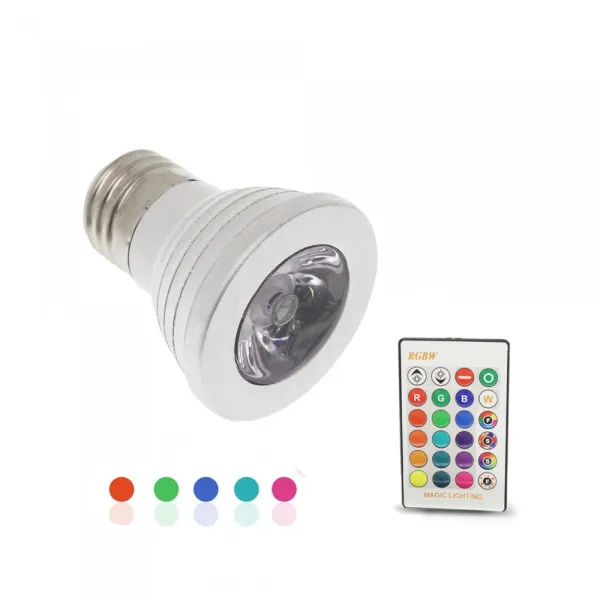 LED Λάμπα E27 5W 220V 450LM RGBW με Ασύρματο Χειριστήριο RZ-0064