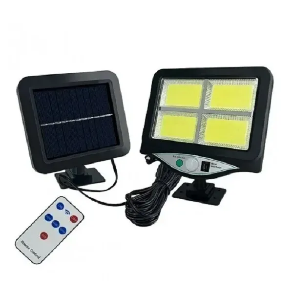 Επιτοίχιο ηλιακό φωτιστικό με ανιχνευτή κίνησης, αισθητήρα φωτός & τηλεχειριστήριο RZ-161