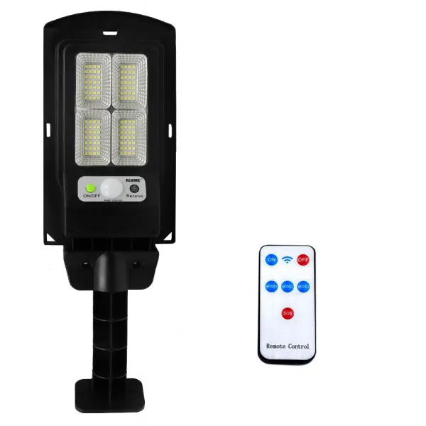 LED Αδιάβροχο Ηλιακό Επιτοίχιο Φωτιστικό με Ανιχνευτή Κίνησης Rixme RZ-2001-3 Μαύρο