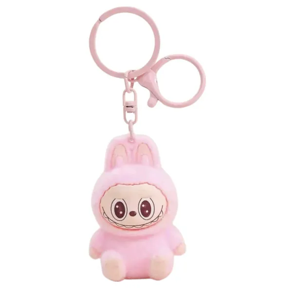 Μπρελόκ Flocked Mini Labubu 1440-87471 Ροζ