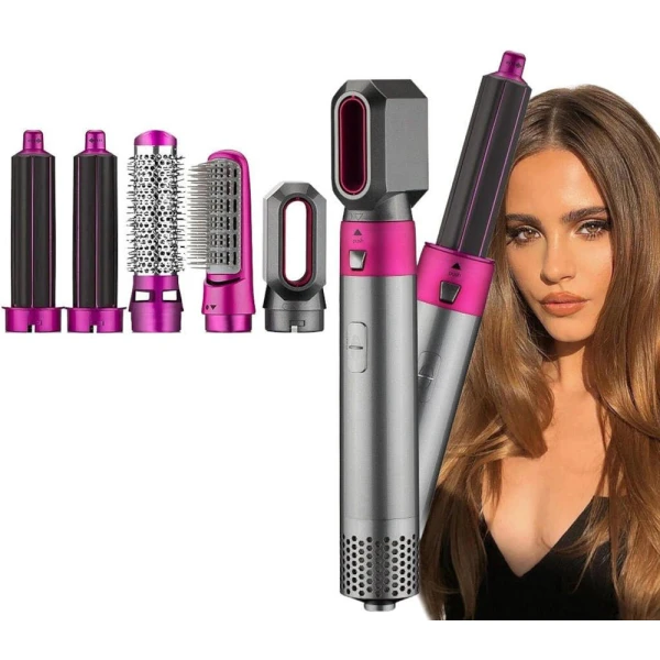 VGR Ηλεκτρική Βούρτσα Hot Air Styler 600W Γκρι/Φούξια