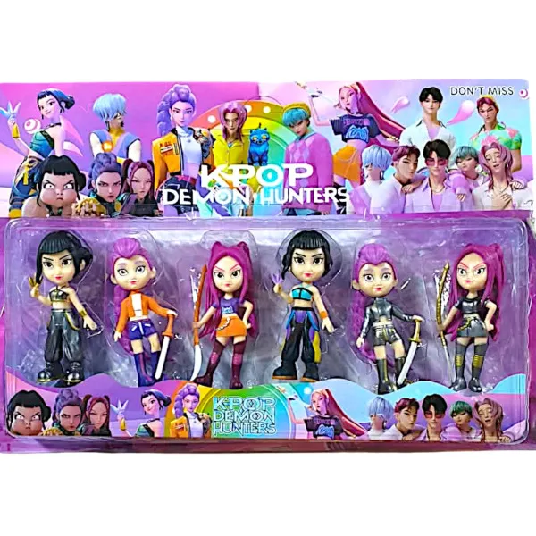 Σετ 6 Κούκλες Φιγούρα KPOP Demon Hunters 10cm 51388