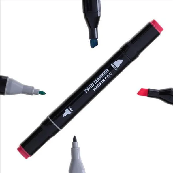 Σετ μαρκαδόροι Ζωγραφικής αλκοόλης διπλής απόληξης με βαλιτσάκι μεταφοράς 24 χρώματα 222-24