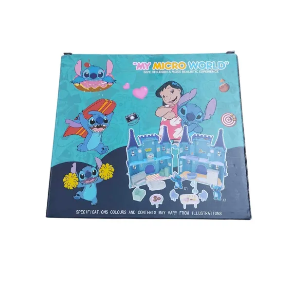 Σετ Παιχνίδι Stitch με Κάστρο και Φιγούρες B-01 Μπλε