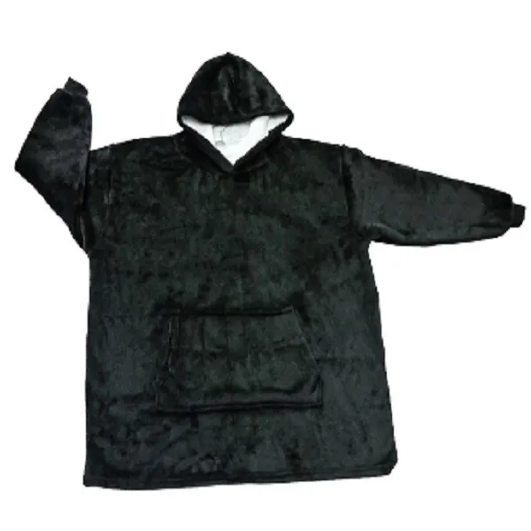 Huggle με Μανίκια και Κουκούλα Κουβέρτα Βελουτέ SN23521-54 Μαύρο