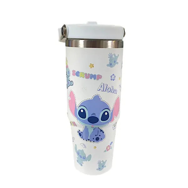 Stitch Θερμός παγούρι Ζεστό Κρύο 30oz 890ml 70094-3 Λευκό