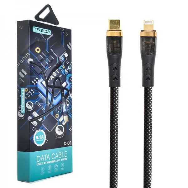 Treqa CA-8814 Καλώδιο Type-C To Lighting Data Cable For C-IOS, 9.1A 1m Μαύρο