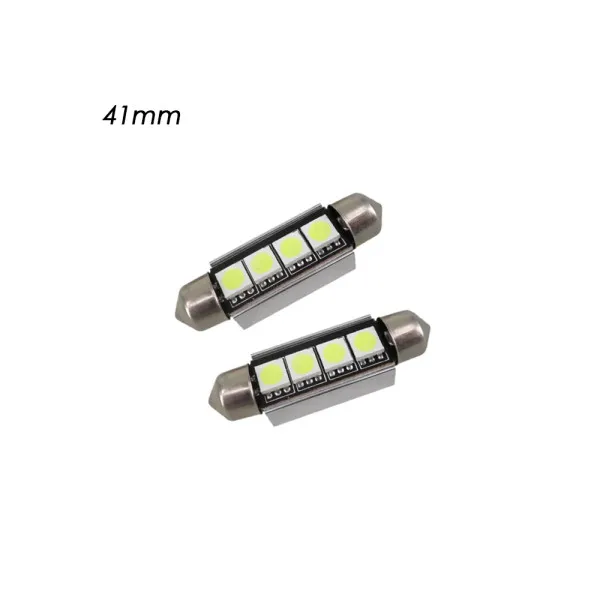 Σετ LED Πλαφονιέρας C5W Canbus 41mm 12V 4 SMD Ψυχρό Λευκό 6000K 2τμχ