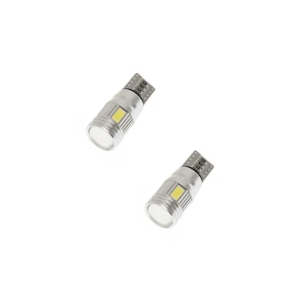 Σετ T10 LED W5W 12V 6 SMD 5630 Canbus 200LM 5W Ψυχρό Λευκό 6000K 2τμχ
